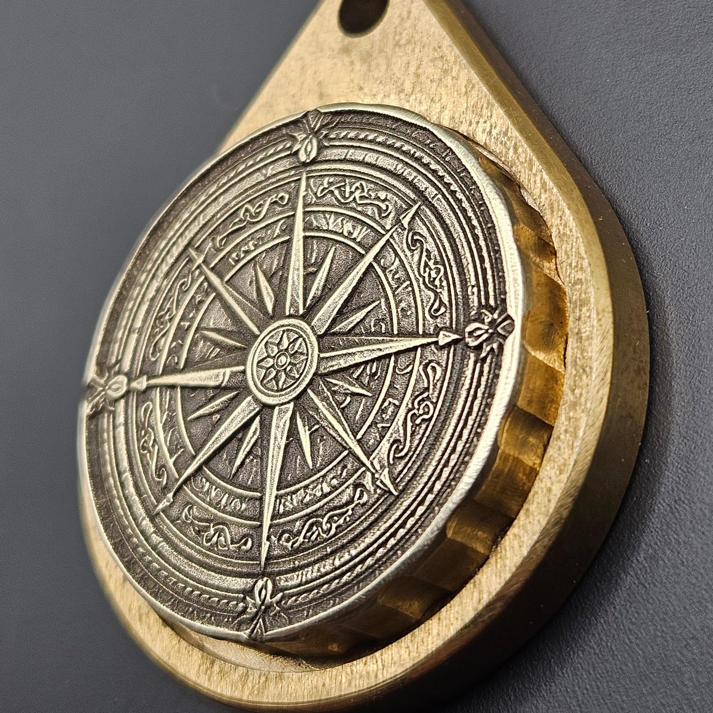 DEEP LASER ENGRAVED BRASS FIDGET KEYRING