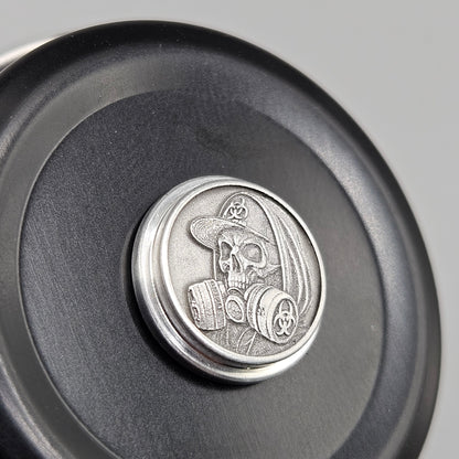 LASER ENGRAVED BILLET BOX BUTTON 3D KOTEKING SKULL