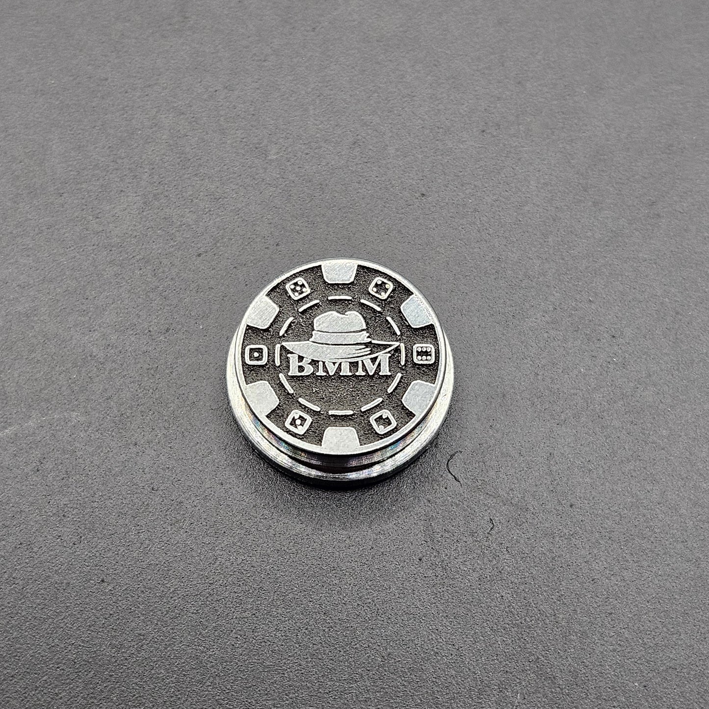 LASER ENGRAVED BMM POKER CHIP BUTTON