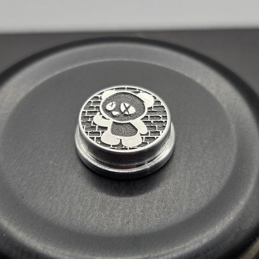 LASER ENGRAVED  BMM BUTTON, 3D NFG PANDA BRICK BACKGROUND