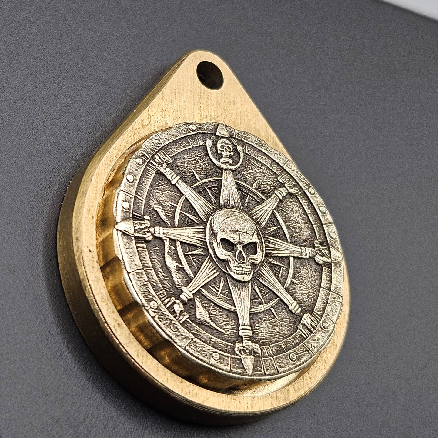DEEP LASER ENGRAVED BRASS FIDGET KEYRING