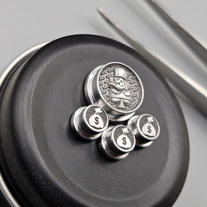 LASER ENGRAVED BMM BUTTON MONARCHY SCROOGE DESIGN (FULL SET)