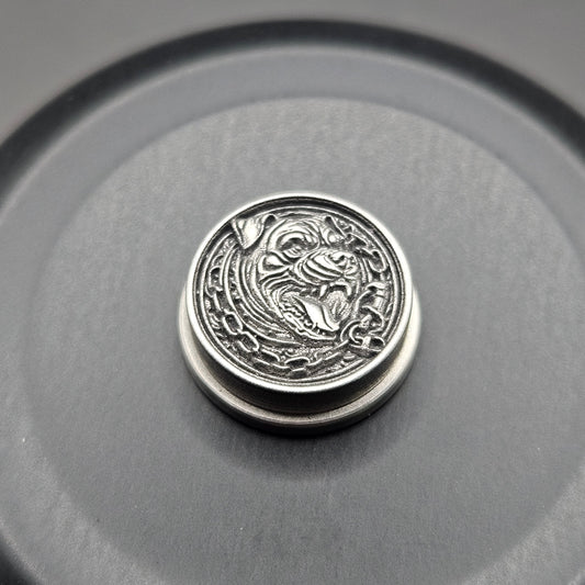 LASER ENGRAVED  BMM BUTTON, 3D PITBULL DESIGN