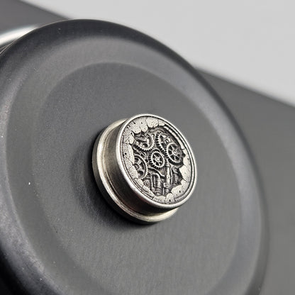 LASER ENGRAVED  BMM BUTTON, 3D STEAM PUNK DESIGN