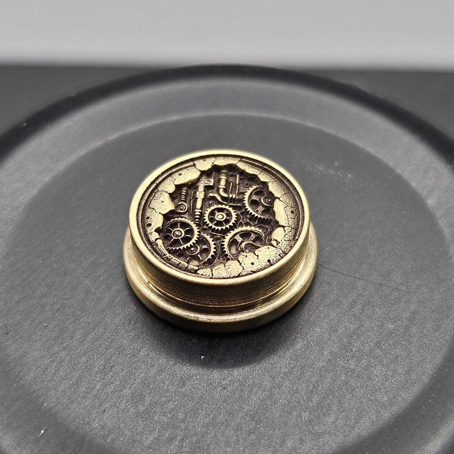 LASER ENGRAVED  BMM BUTTON, 3D STEAM PUNK DESIGN