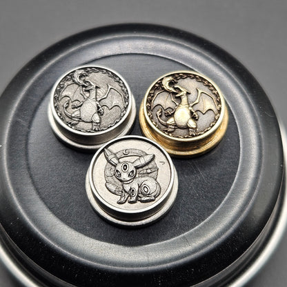 LASER ENGRAVED BRASS BMM POKEMON DESIGNS BUTTON