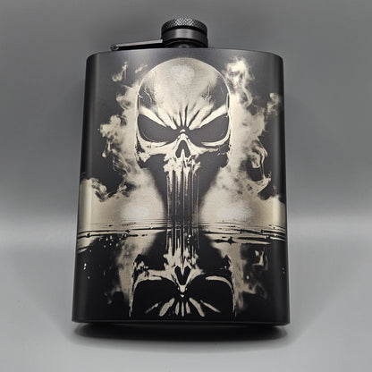 Laser Etched Flask Punisher Mirage