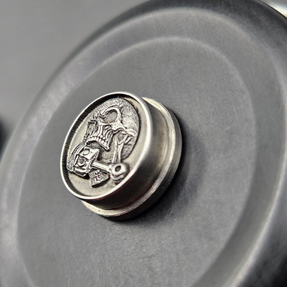 LASER ENGRAVED  BMM BUTTON, PISTON SKULL